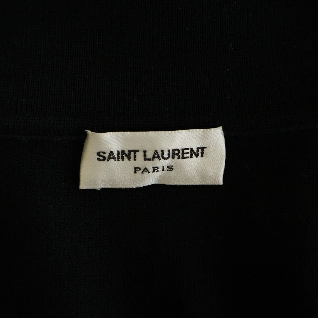 SAINT LAURENT PARIS(サンローランパリ) カサンドラ シアー Tシャツ カットソー YSLロゴ コットン ブラック