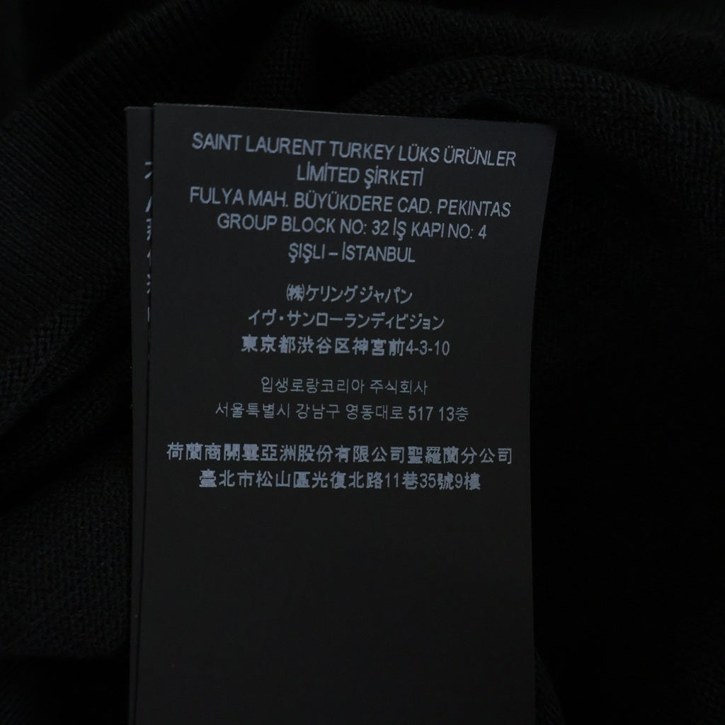 SAINT LAURENT PARIS(サンローランパリ) カサンドラ シアー Tシャツ カットソー YSLロゴ コットン ブラック