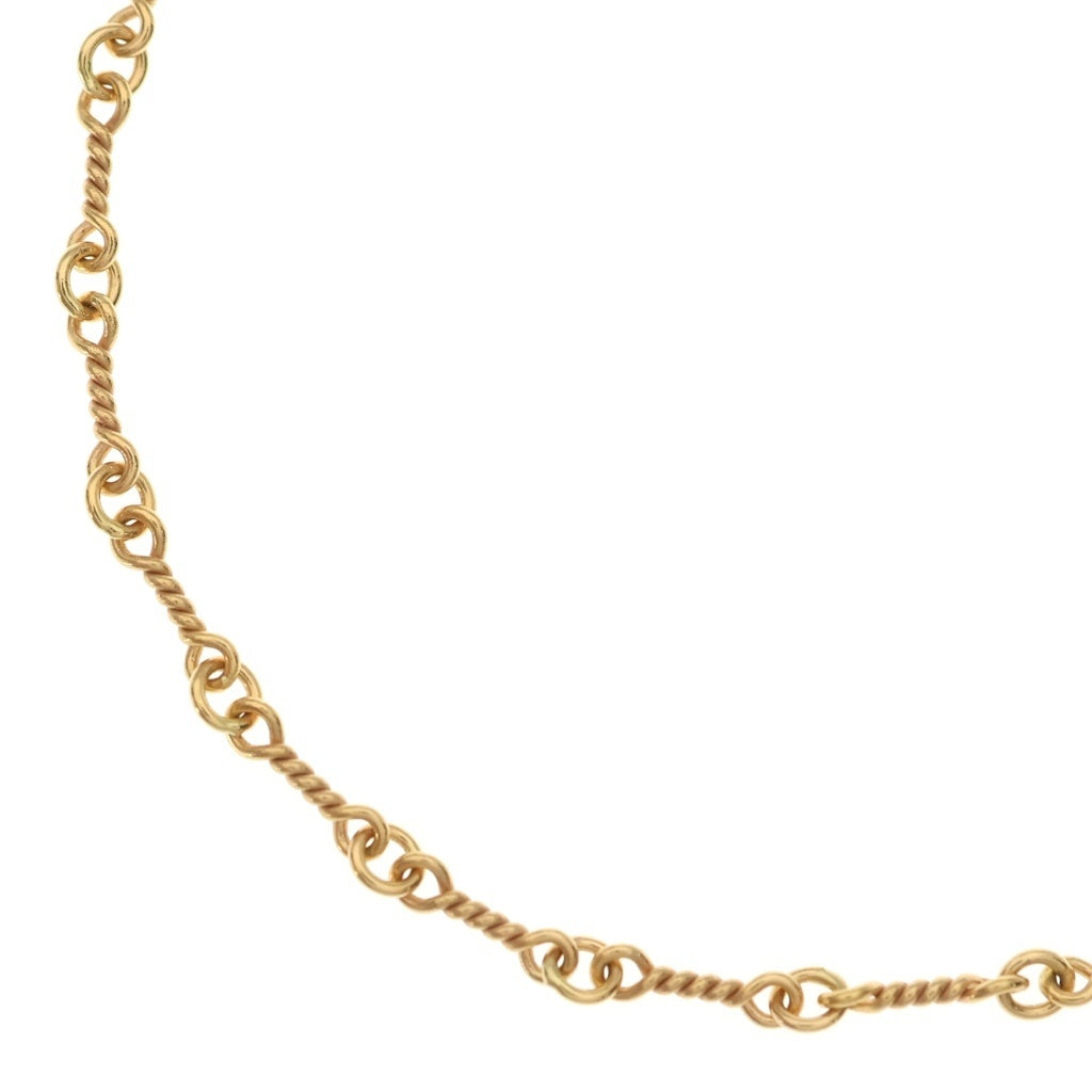 CHROME HEARTS(クロムハーツ) 22K NECKCHAIN T18 ツイストチェーンネックレス 18inch ゴールド BCA014