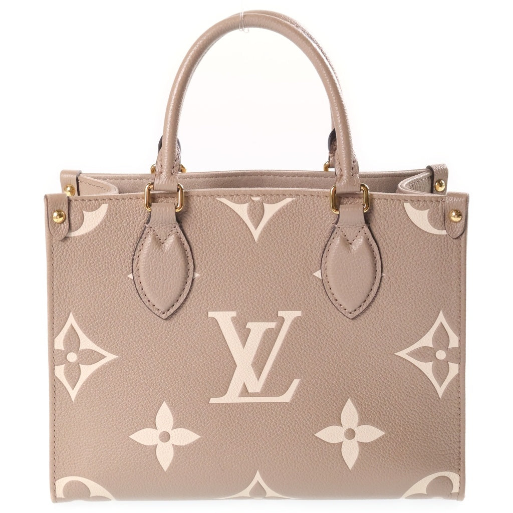 LOUIS VUITTON(ルイヴィトン) モノグラム・アンプラント オンザゴー PM 2WAYショルダーバッグ ハンドバッグ ベージュ レザー M45779 ゴールド金具 レディース