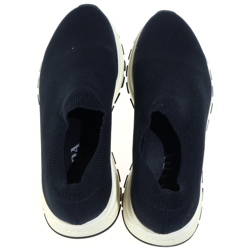 PRADA(プラダ) Knit Slip On ニットスリッポン ロゴ ソックス ローカットスニーカー シューズ ブラック 2S 2952