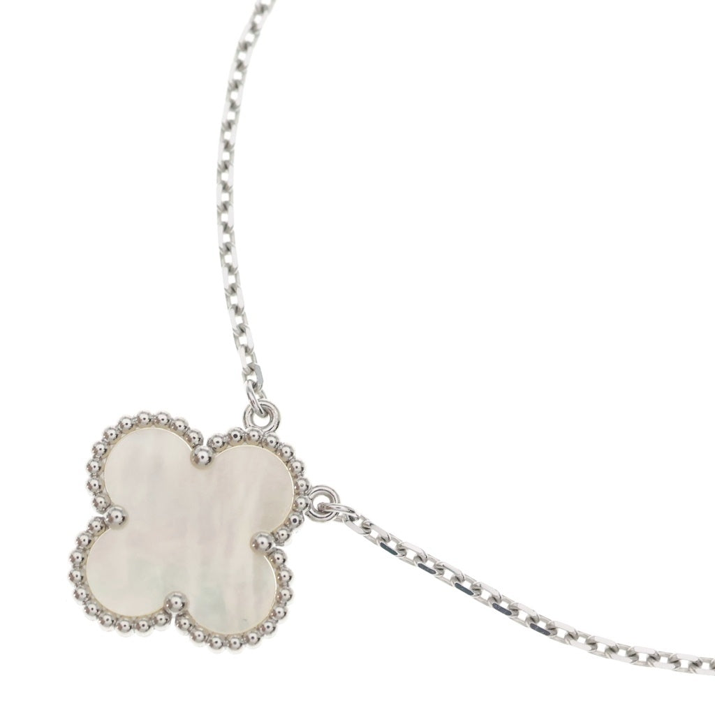 Van Cleef & Arpels(ヴァンクリーフアンドアーペル) ヴィンテージアルハンブラ マザーオブパール ネックレス K18WG ホワイトゴールド VCARF48700 レディース