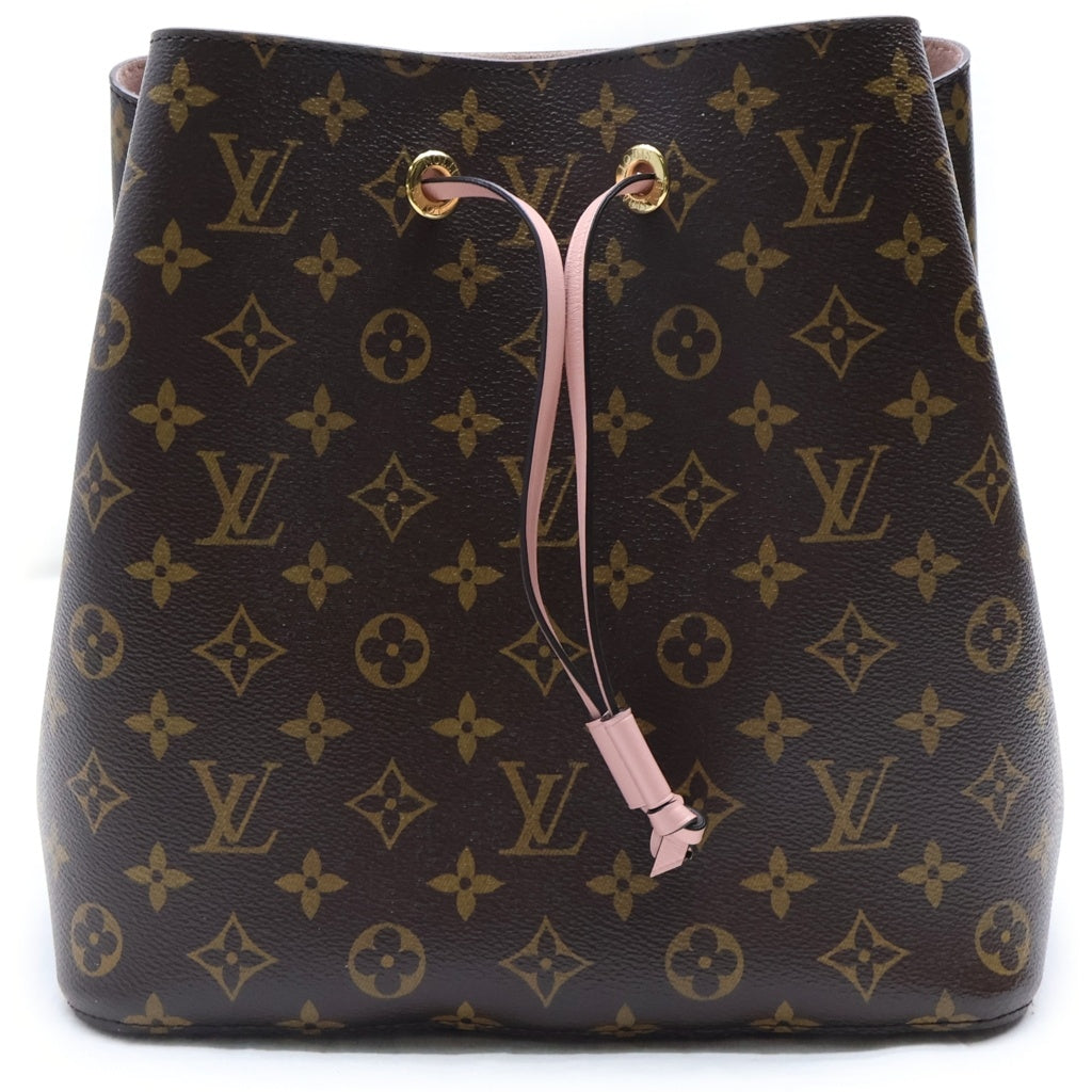 LOUIS VUITTON(ルイヴィトン) モノグラム ネオノエ ショルダーバッグ ブラウン×ピンク PVC×レザー M44022 ゴールド金具 レディース