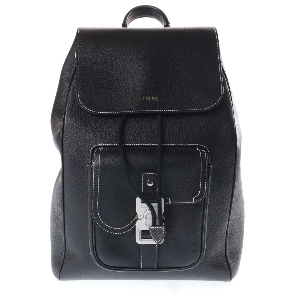 Christian Dior(クリスチャンディオール) サドル リュックサック バックパック レザー ブラック レディース