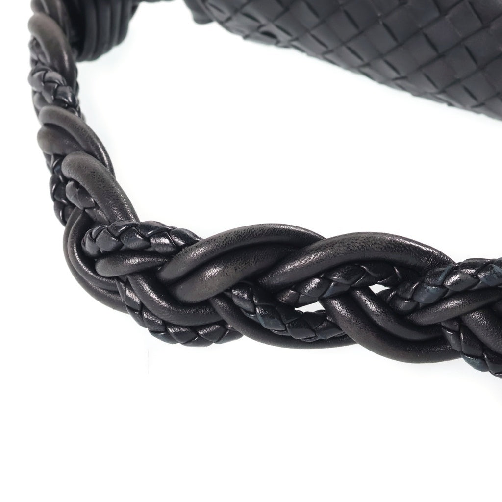 BOTTEGA VENETA(ボッテガヴェネタ) イントレチャート フラップ ホーボーバッグ ショルダーバッグ レザー ブラック レディース