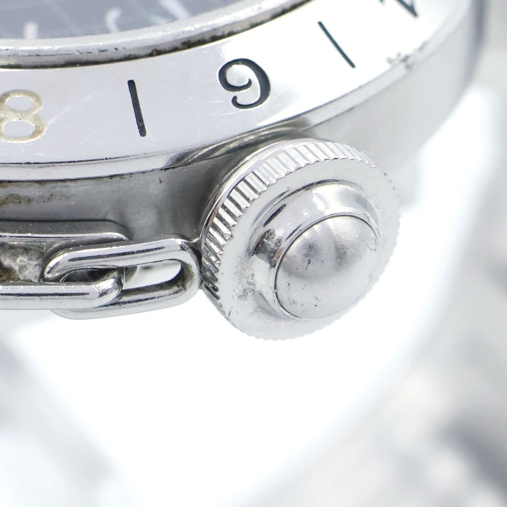 Cartier(カルティエ) パシャC GMT 黒文字盤 腕時計 SS/AT カルティエケア確認済 W31079M7 シルバー×ブラック レディース