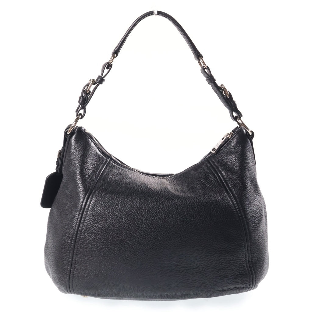 PRADA(プラダ) ヴィッテロ フェニックス ホーボーバッグ ワンショルダーバッグ ブラック レザー BR5096 シルバー金具 レディース