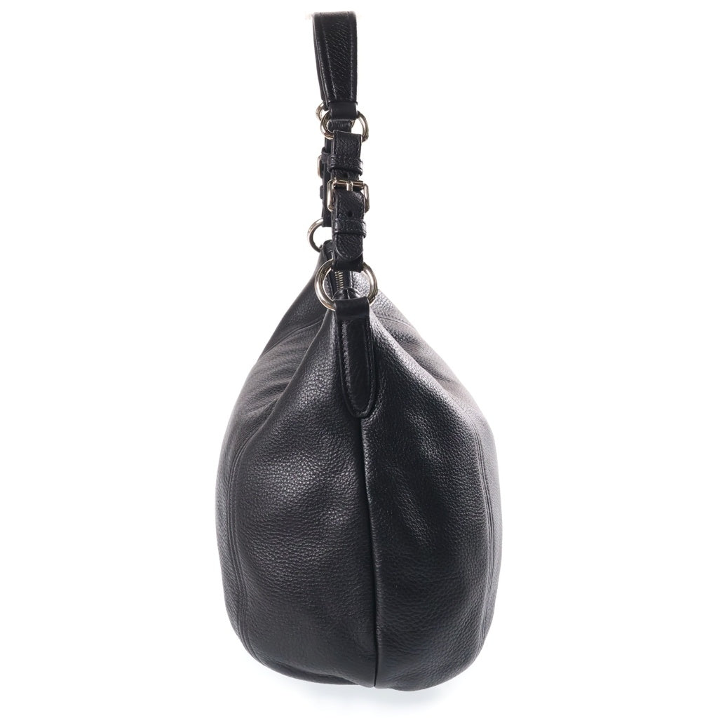 PRADA(プラダ) ヴィッテロ フェニックス ホーボーバッグ ワンショルダーバッグ ブラック レザー BR5096 シルバー金具 レディース