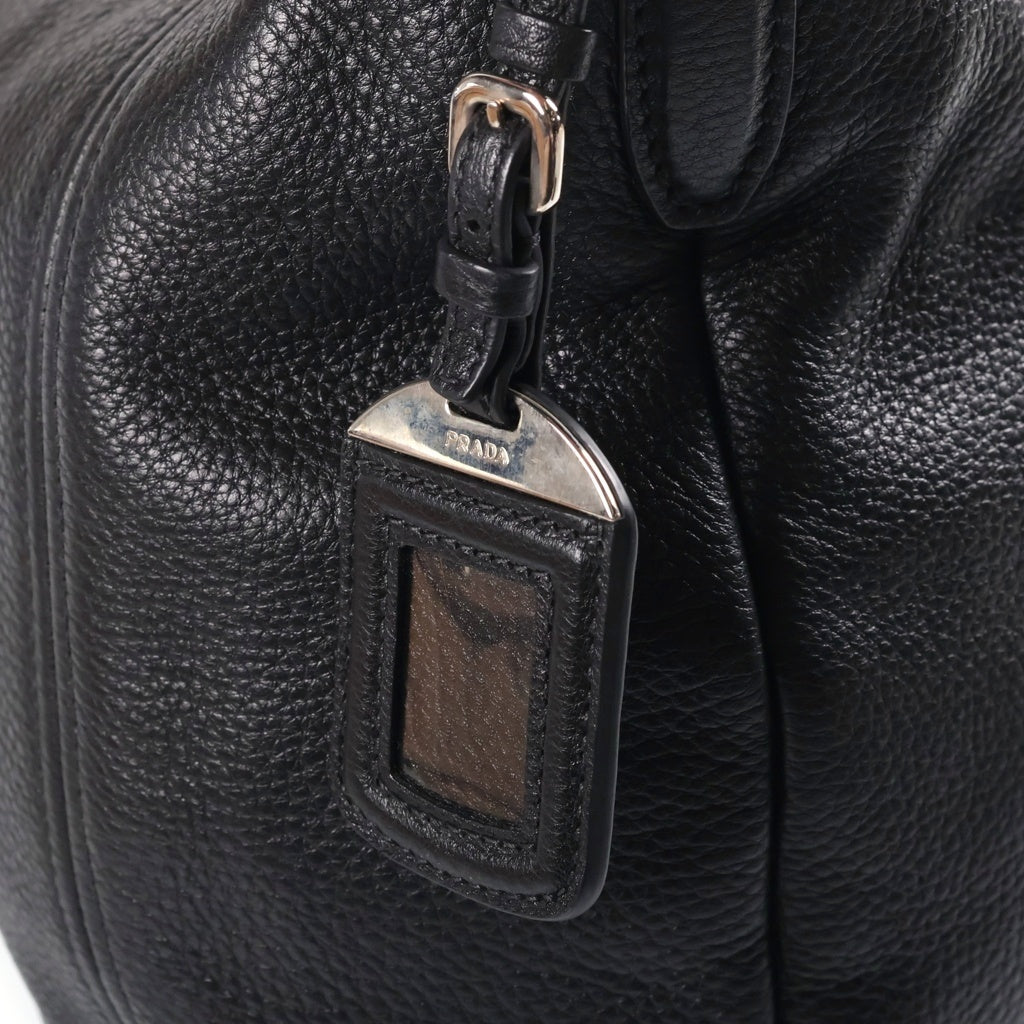 PRADA(プラダ) ヴィッテロ フェニックス ホーボーバッグ ワンショルダーバッグ ブラック レザー BR5096 シルバー金具 レディース