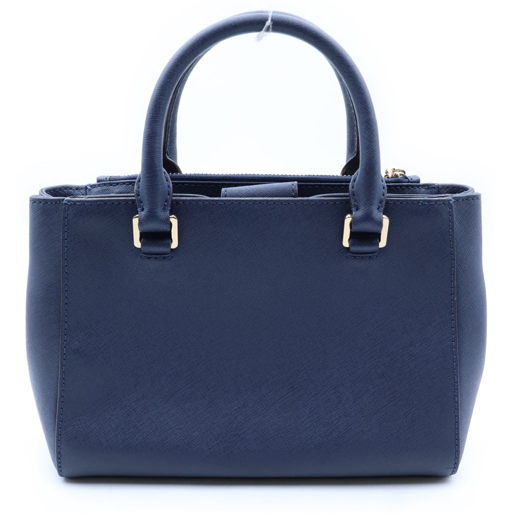 MICHAEL KORS(マイケルコース) ロゴ レザー 2WAY ハンド ショルダーバッグ ゴールド金具 ネイビー レディース