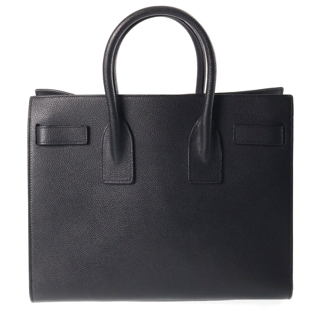 SAINT LAURENT PARIS(サンローランパリ) サック・ド・ジュール スモール ハンドバッグ ブラック レザー 378299 シルバー金具 レディース
