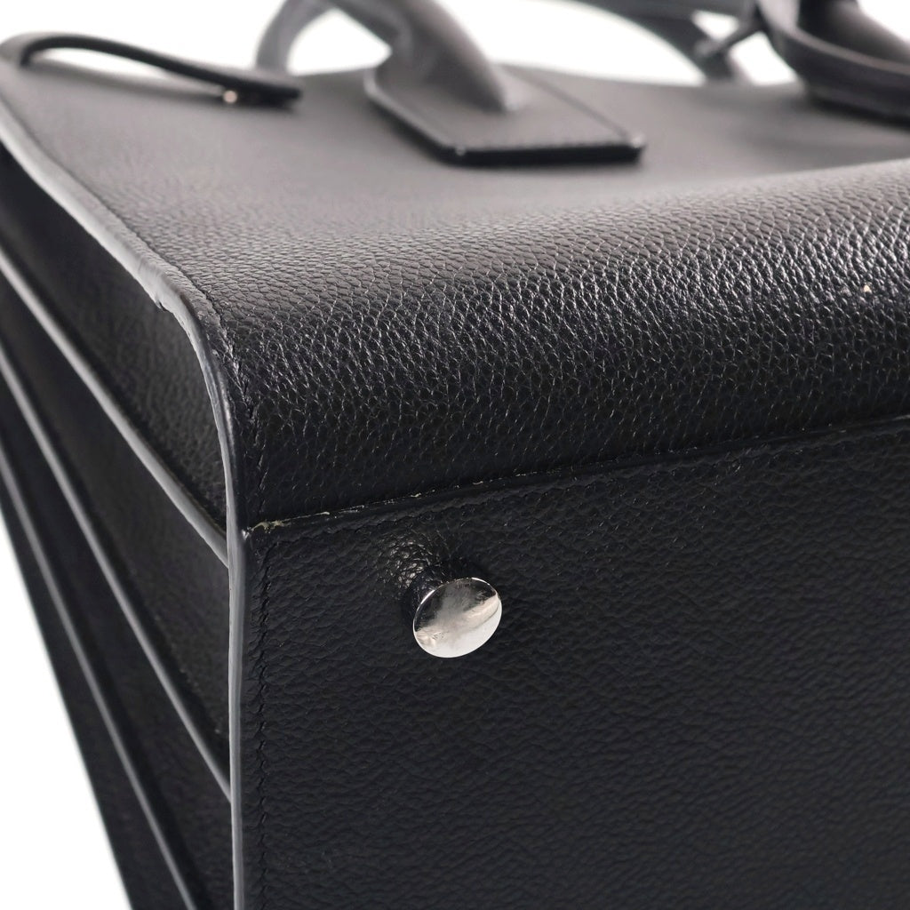 SAINT LAURENT PARIS(サンローランパリ) サック・ド・ジュール スモール ハンドバッグ ブラック レザー 378299 シルバー金具 レディース