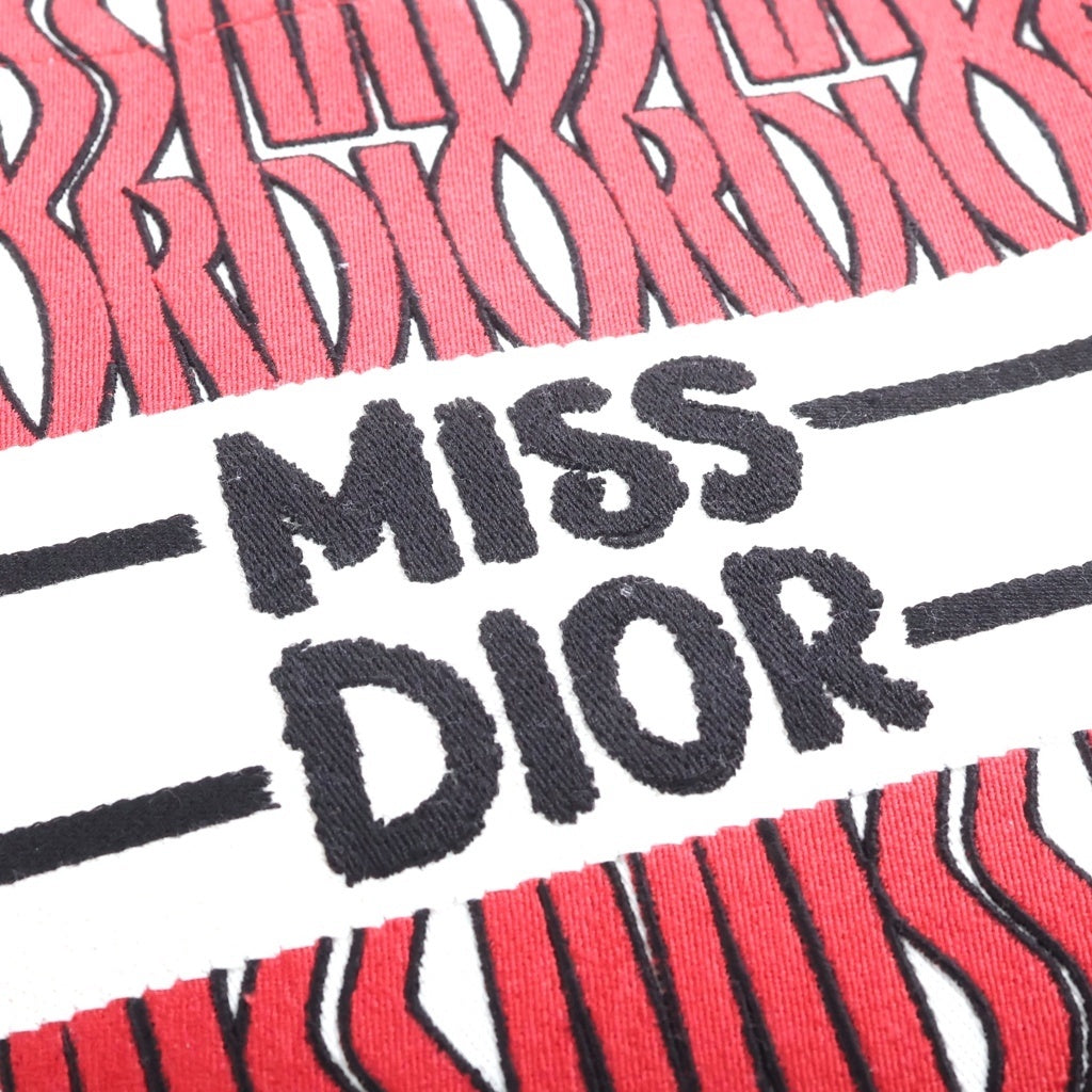 Christian Dior(クリスチャンディオール) ミスディオール オールオーバー ブックトート ハンドバッグ レッド キャンバス レディース