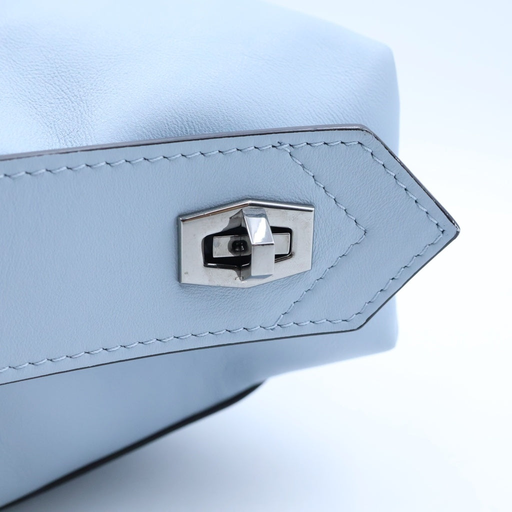 GIVENCHY(ジバンシィ) アンティゴナ スモール レザー 2WAY ハンド ショルダーバッグ シルバー金具 ライトブルー レディース
