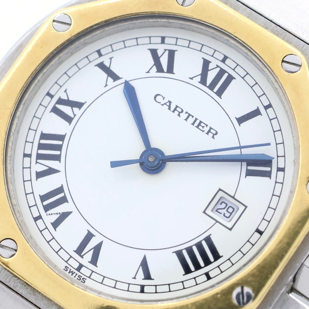 Cartier(カルティエ) サントスロンドLM サントスオクタゴンLM 白文字盤 YG×SS/AT K18 シルバー×イエローゴールド 81037232