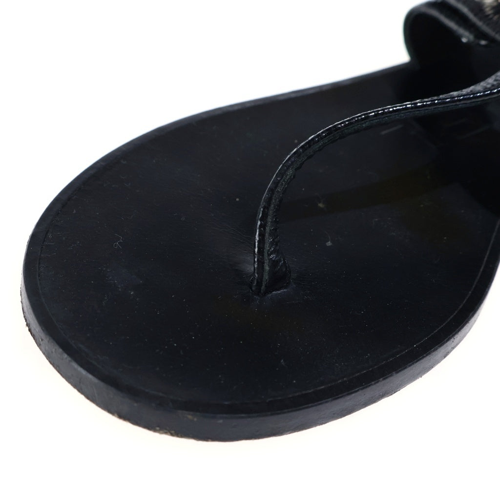 CHANEL(シャネル) Leather Sandals ココマーク レザー トングサンダル シューズ シルバー金具 ブラック G33695 レディース