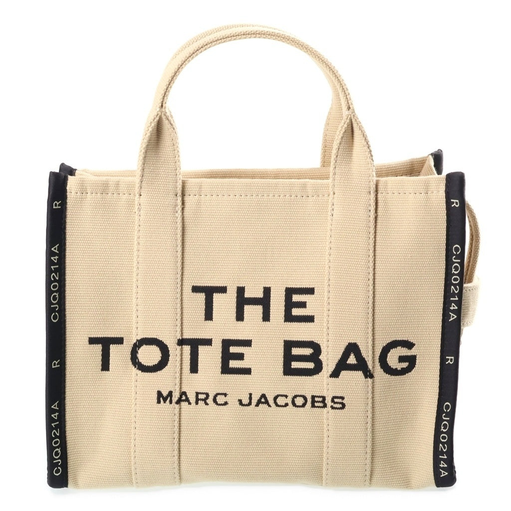 MARC JACOBS(マークジェイコブス) ザ ジャガード トート ロゴ キャンバス 2WAY ショルダー トートバッグ ベージュ シルバー金具 M0017027 レディース