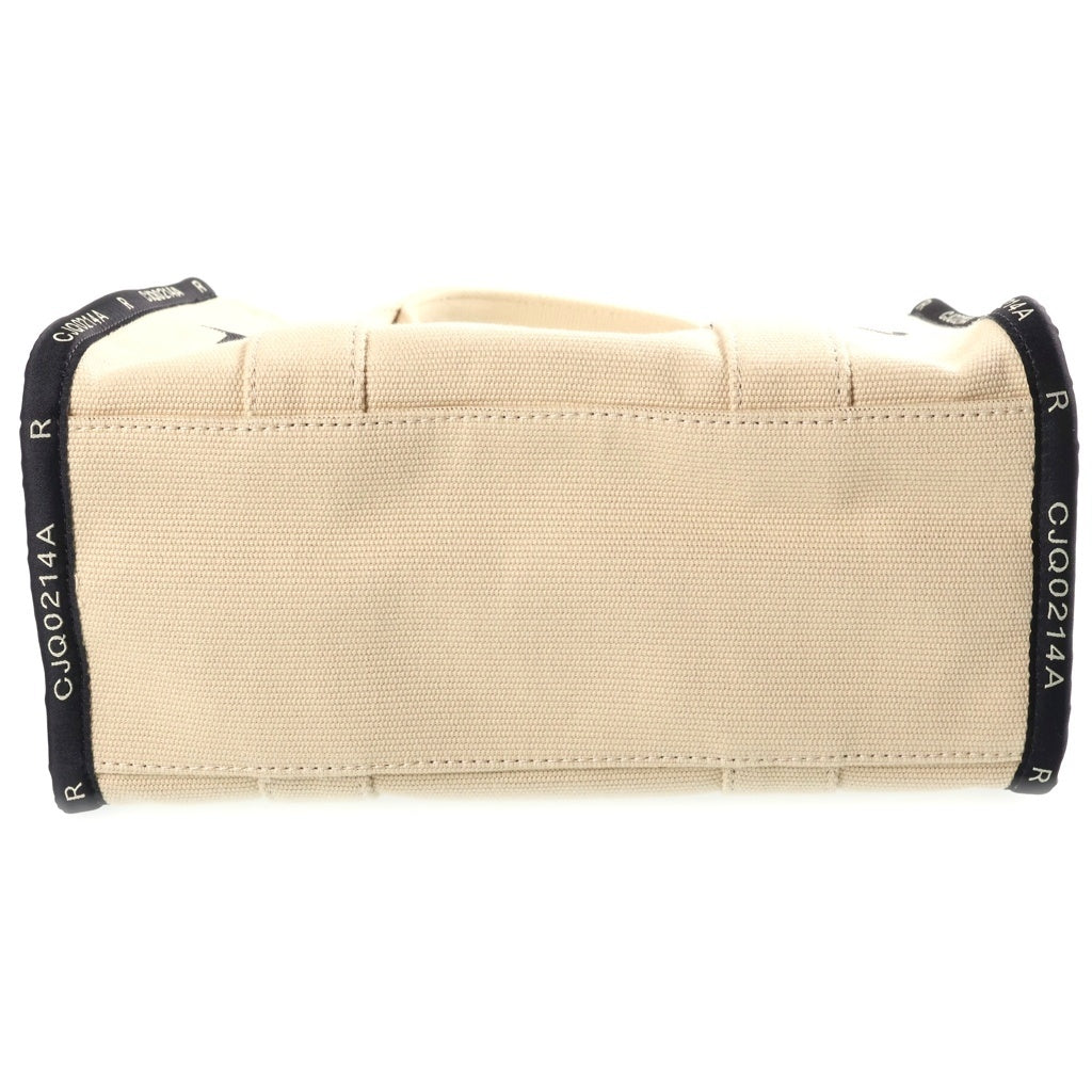 MARC JACOBS(マークジェイコブス) ザ ジャガード トート ロゴ キャンバス 2WAY ショルダー トートバッグ ベージュ シルバー金具 M0017027 レディース