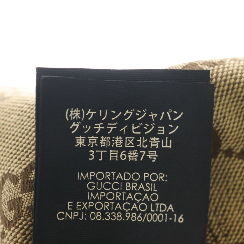 GUCCI(グッチ) GGキャンバス レザー ロゴパッチ ベースボールキャップ 帽子 ベージュ レディース