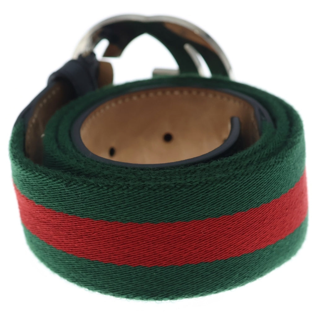 GUCCI(グッチ) ■GGファブリックベルト メンズ グリーン×レッド