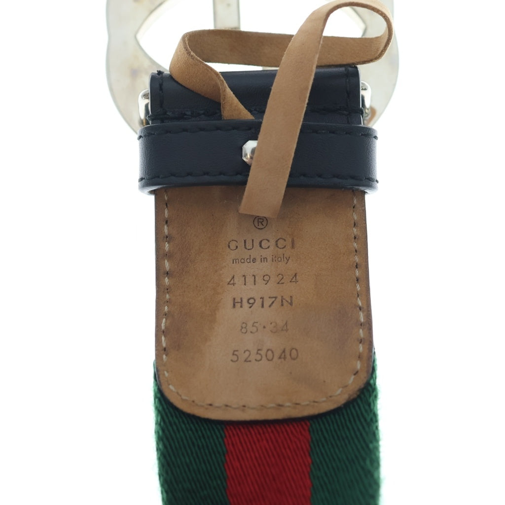 GUCCI(グッチ) ■GGファブリックベルト メンズ グリーン×レッド