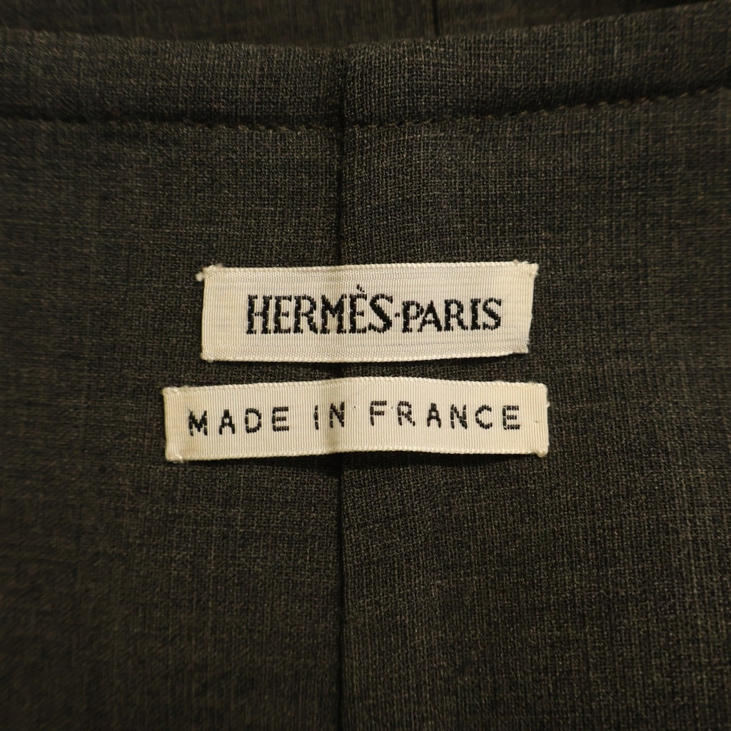 HERMES(エルメス) 90-00s マルジェラ期 Wool Wrap Skirt ウールラップスカート 巻きスカート フランス製 グレー レディース