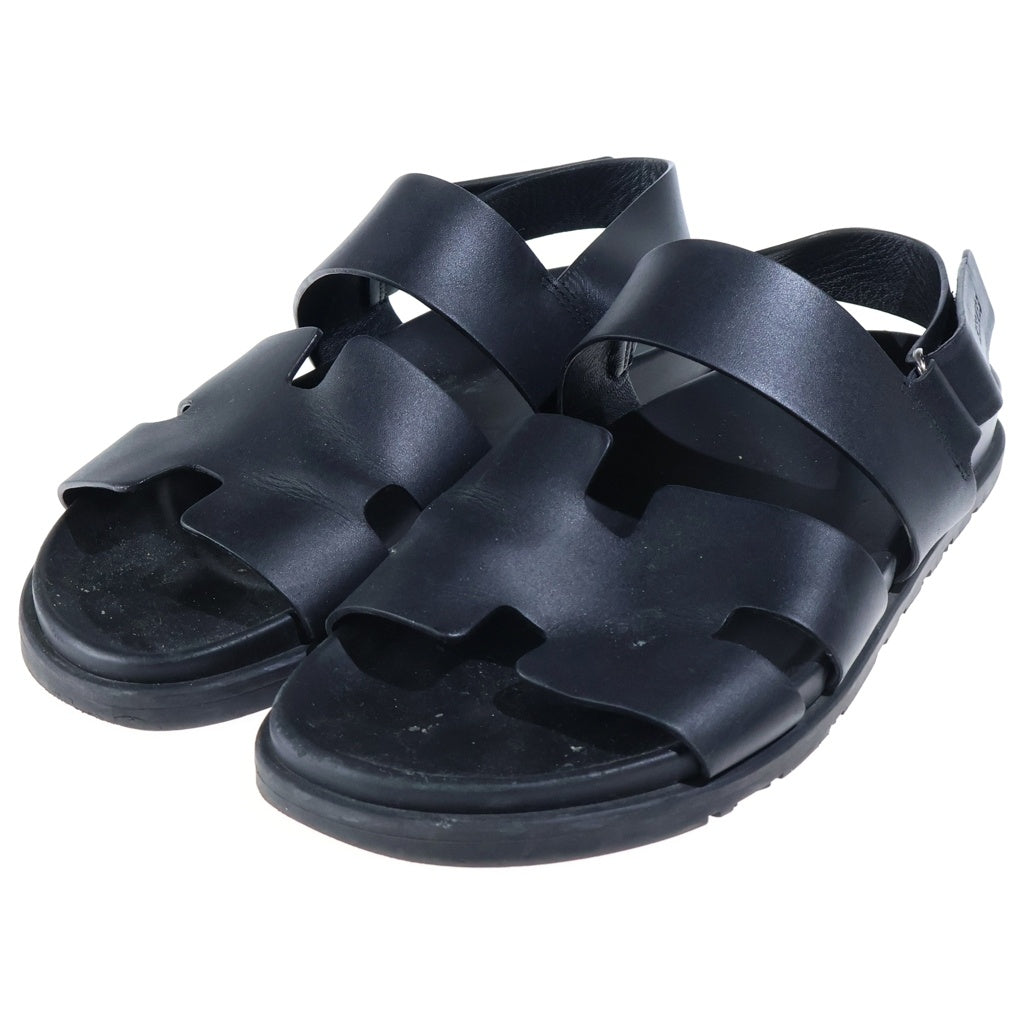 HERMES(エルメス) ジニアス Hロゴ レザーサンダル ブラック レザー #41 FR231695ZH