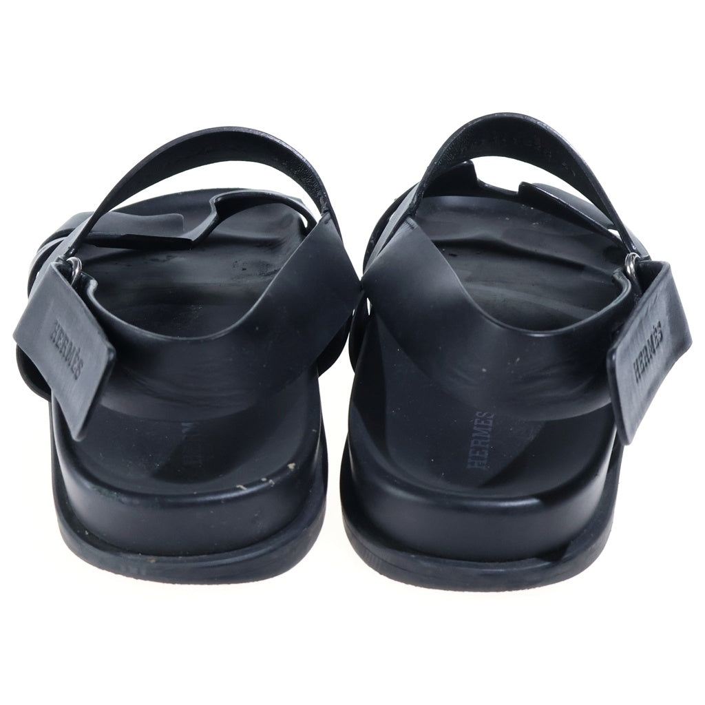 HERMES(エルメス) ジニアス Hロゴ レザーサンダル ブラック レザー #41 FR231695ZH