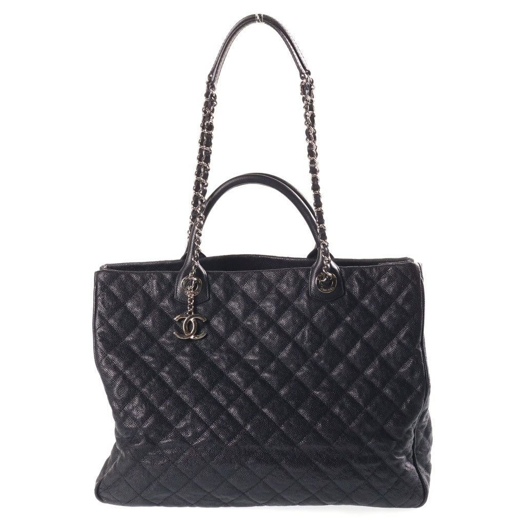 CHANEL(シャネル) マトラッセ チェーン2WAYハンドバッグ トートバッグ ショルダーバッグ ブラック キャビアスキン 17番台 シルバー金具 レディース