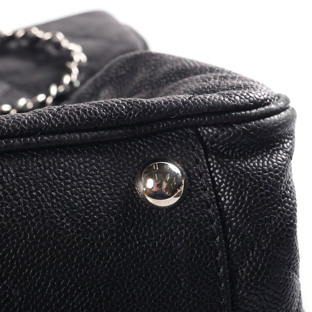 CHANEL(シャネル) マトラッセ チェーン2WAYハンドバッグ トートバッグ ショルダーバッグ ブラック キャビアスキン 17番台 シルバー金具 レディース
