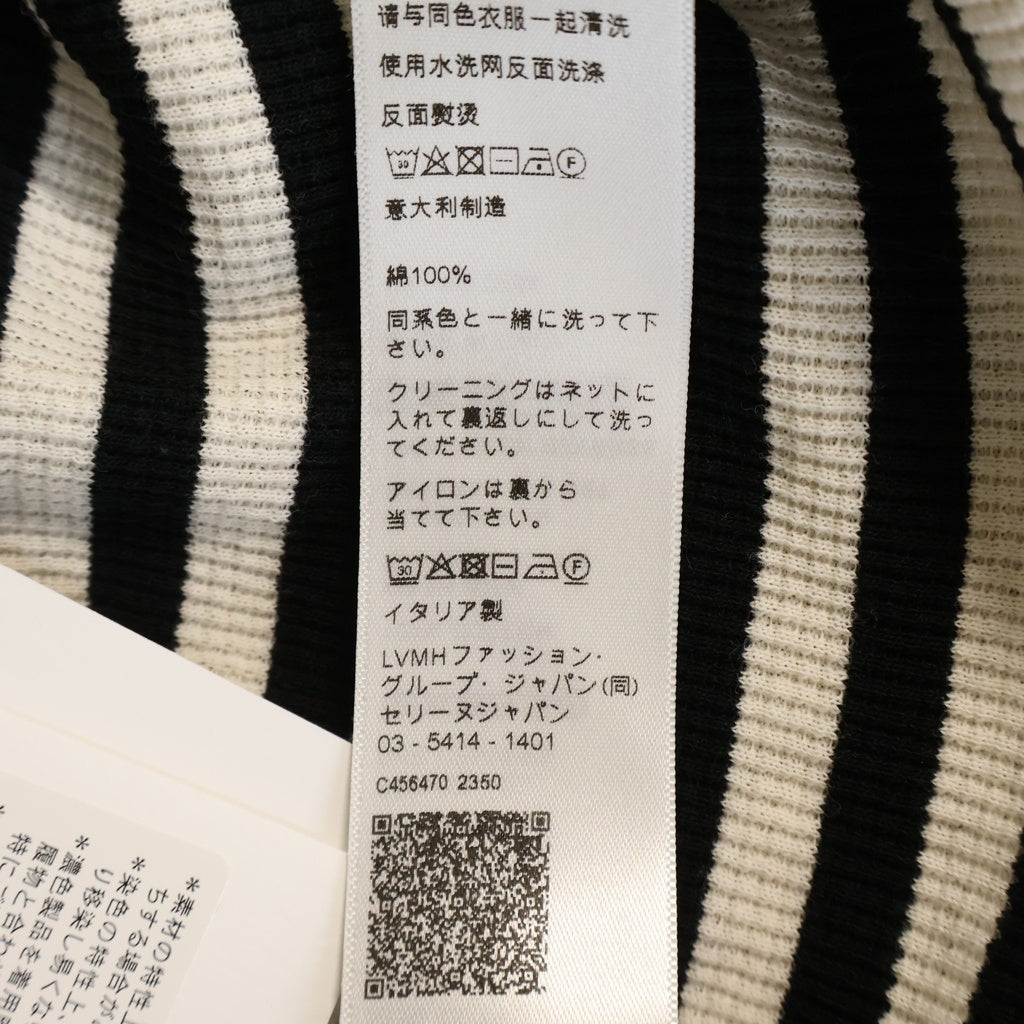 CELINE(セリーヌ) 24SS Mariniere Tank Top マリニエール リブ コットンジャージー タンクトップ ボーダー 金ボタン ブラック/ホワイト レディース