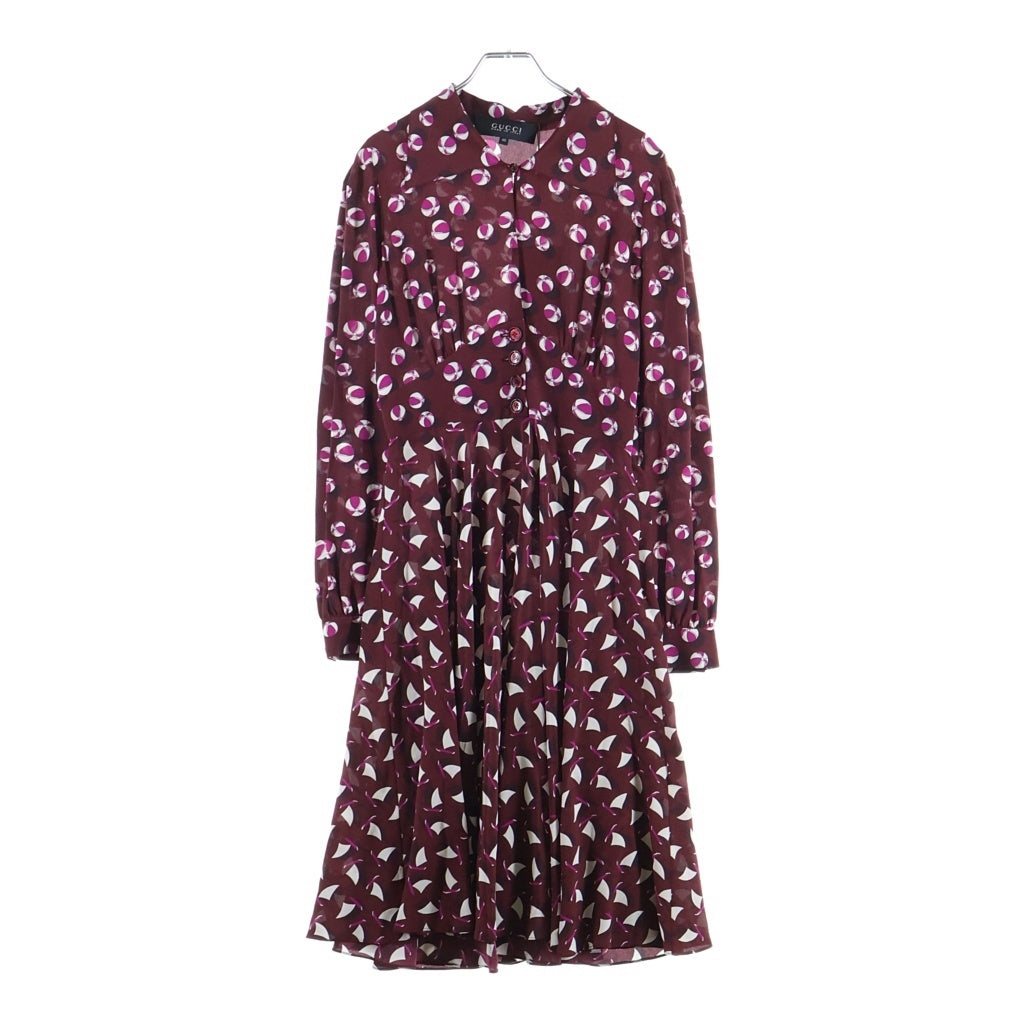GUCCI(グッチ) 総柄シルクワンピース レディース