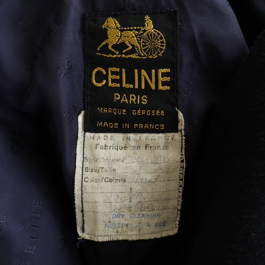 CELINE(セリーヌ) ■ダブルレスト ロングコート ネイビー ウール レディース