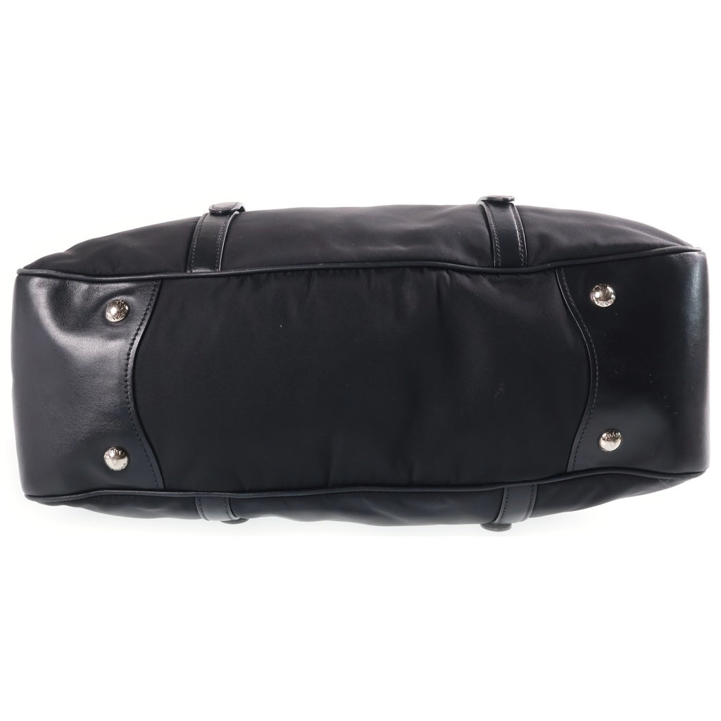 PRADA(プラダ) ナイロン レザー ハンドバッグ ブラック シルバー金具 BN2032 レディース