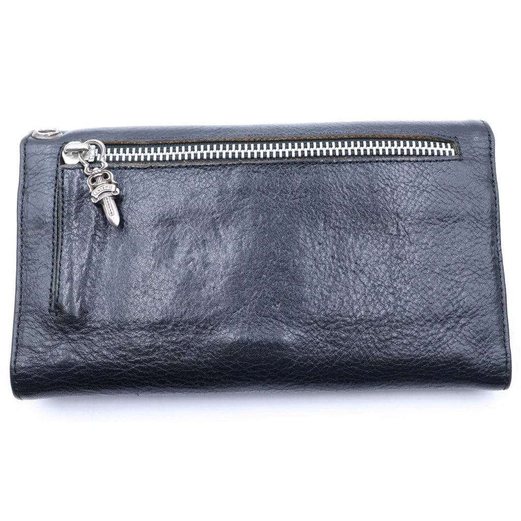 CHROME HEARTS(クロムハーツ) WAVE WALLET ウェーブ ウォレット 長財布 レザー ブラック