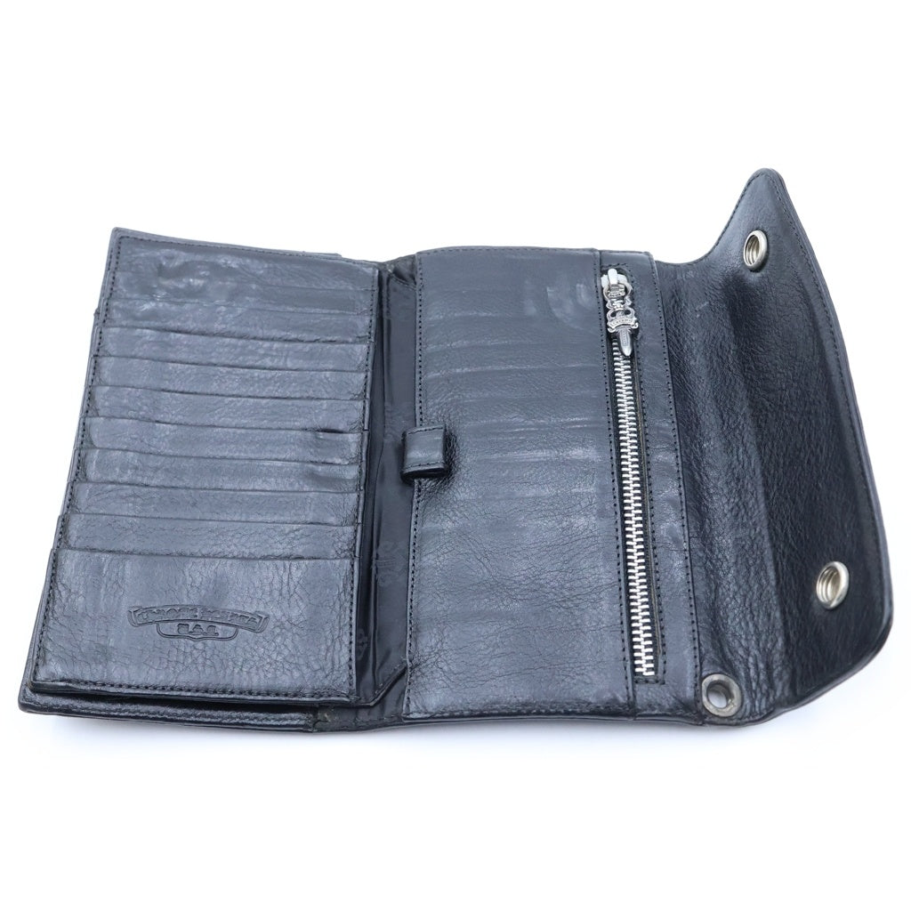 CHROME HEARTS(クロムハーツ) WAVE WALLET ウェーブ ウォレット 長財布 レザー ブラック