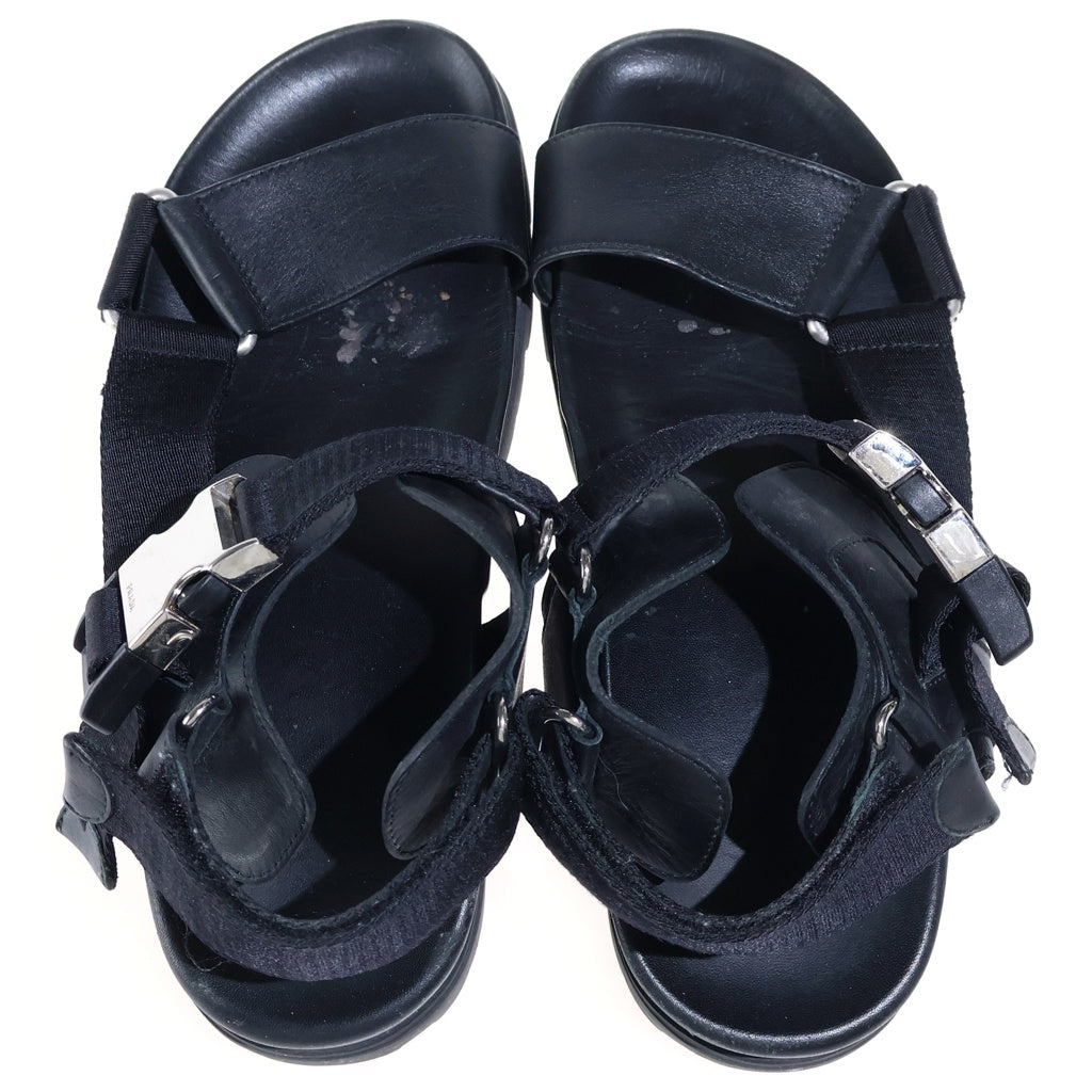PRADA(プラダ) アンクルストラップ レザーサンダル ブラック 2X3055
