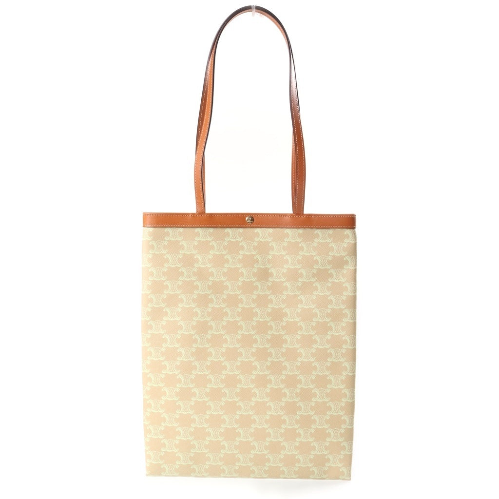 CELINE(セリーヌ) ミディアム フラット ショッパー トート ショルダーバッグ トリオンフキャンバス ソフトライム/イエロー 123832O93.GJQ4 レディース