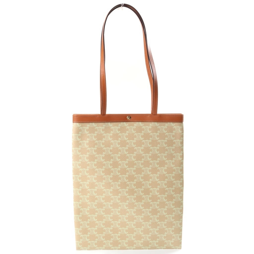 CELINE(セリーヌ) ミディアム フラット ショッパー トート ショルダーバッグ トリオンフキャンバス ソフトライム/イエロー 123832O93.GJQ4 レディース