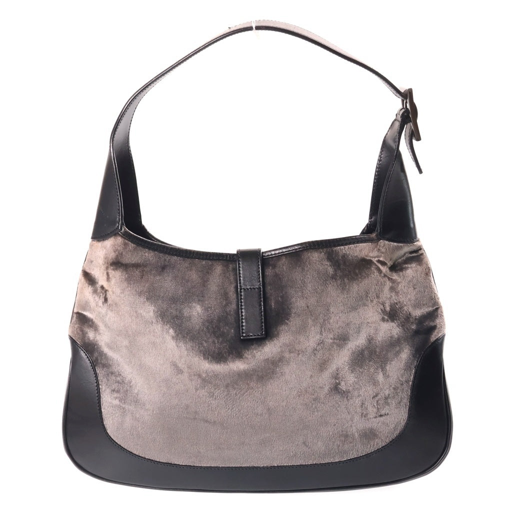 GUCCI(グッチ) ■ジャッキー ハンドバッグ ワンショルダー グレー ベロア レディース 0013306