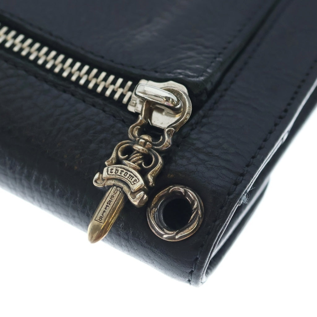 CHROME HEARTS(クロムハーツ) WAVE ウェーブ レザーウォレット 長財布 ブラック