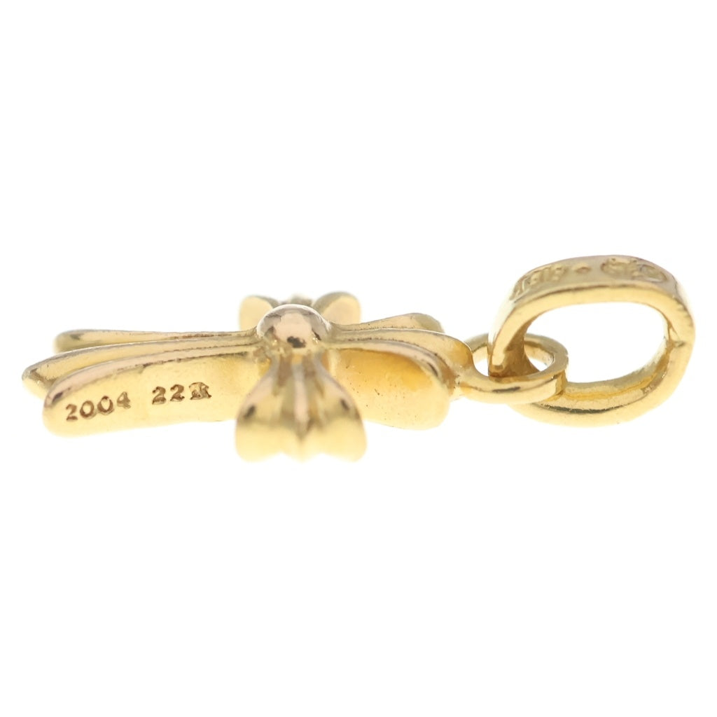 CHROME HEARTS(クロムハーツ) 22K ベイビー ファットクロス チャーム ネックレス トップ パヴェ ダイヤモンド ゴールド