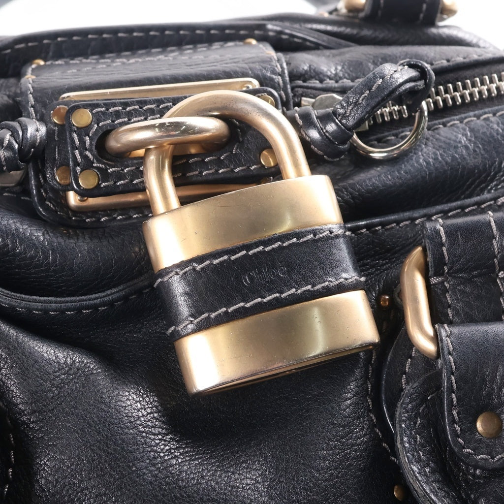 Chloe(クロエ) パディントン MM ハンド ショルダーバッグ レザー ブラック 7ESA02 レディース