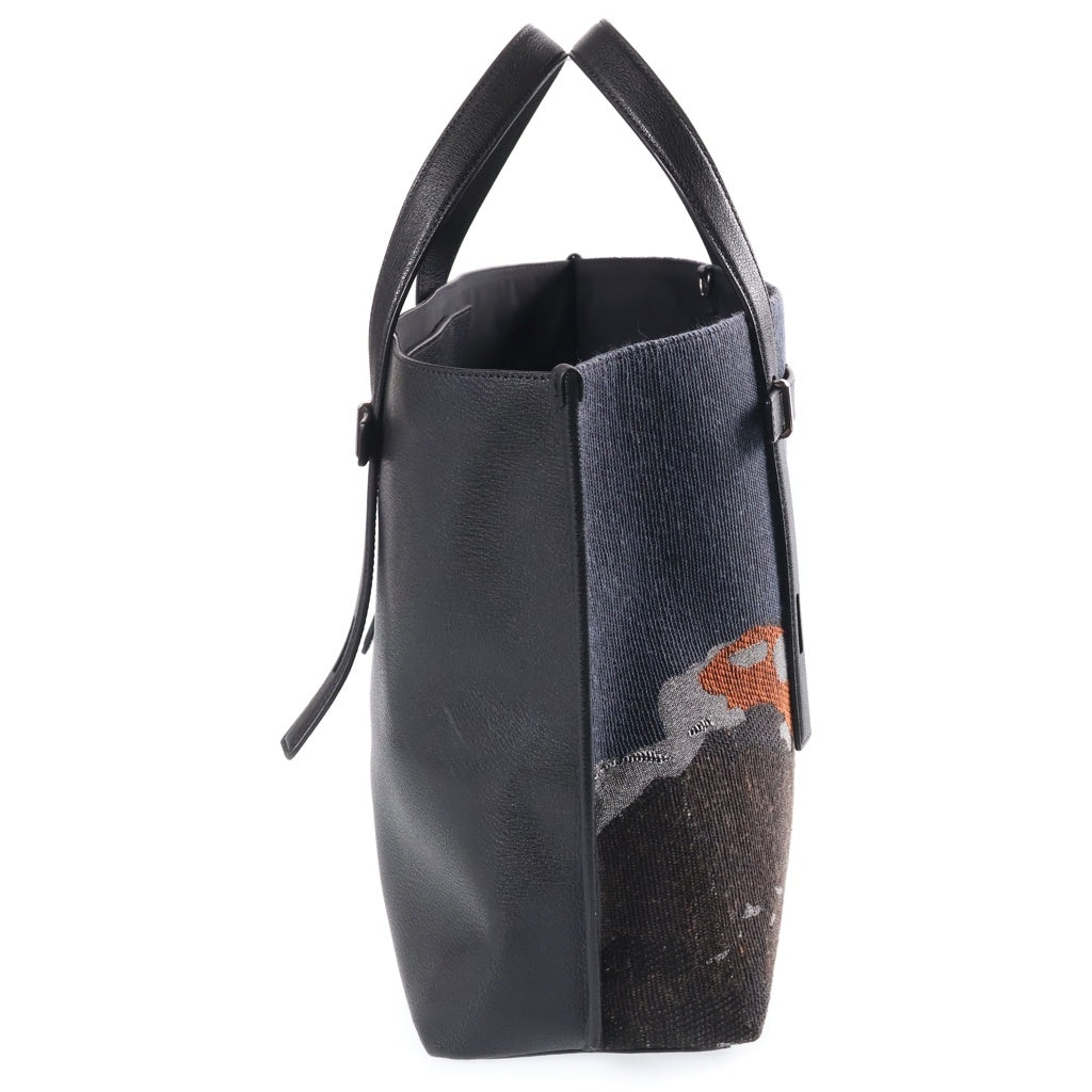 FURLA(フルラ) ■トートバッグ GIOVE ジョーヴェ ブラック×グレー レザー×ジャガード レディース