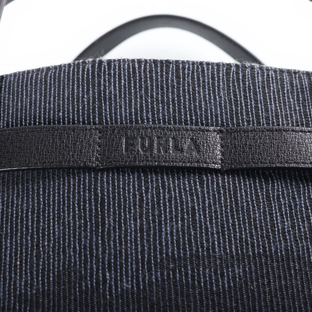 FURLA(フルラ) ■トートバッグ GIOVE ジョーヴェ ブラック×グレー レザー×ジャガード レディース