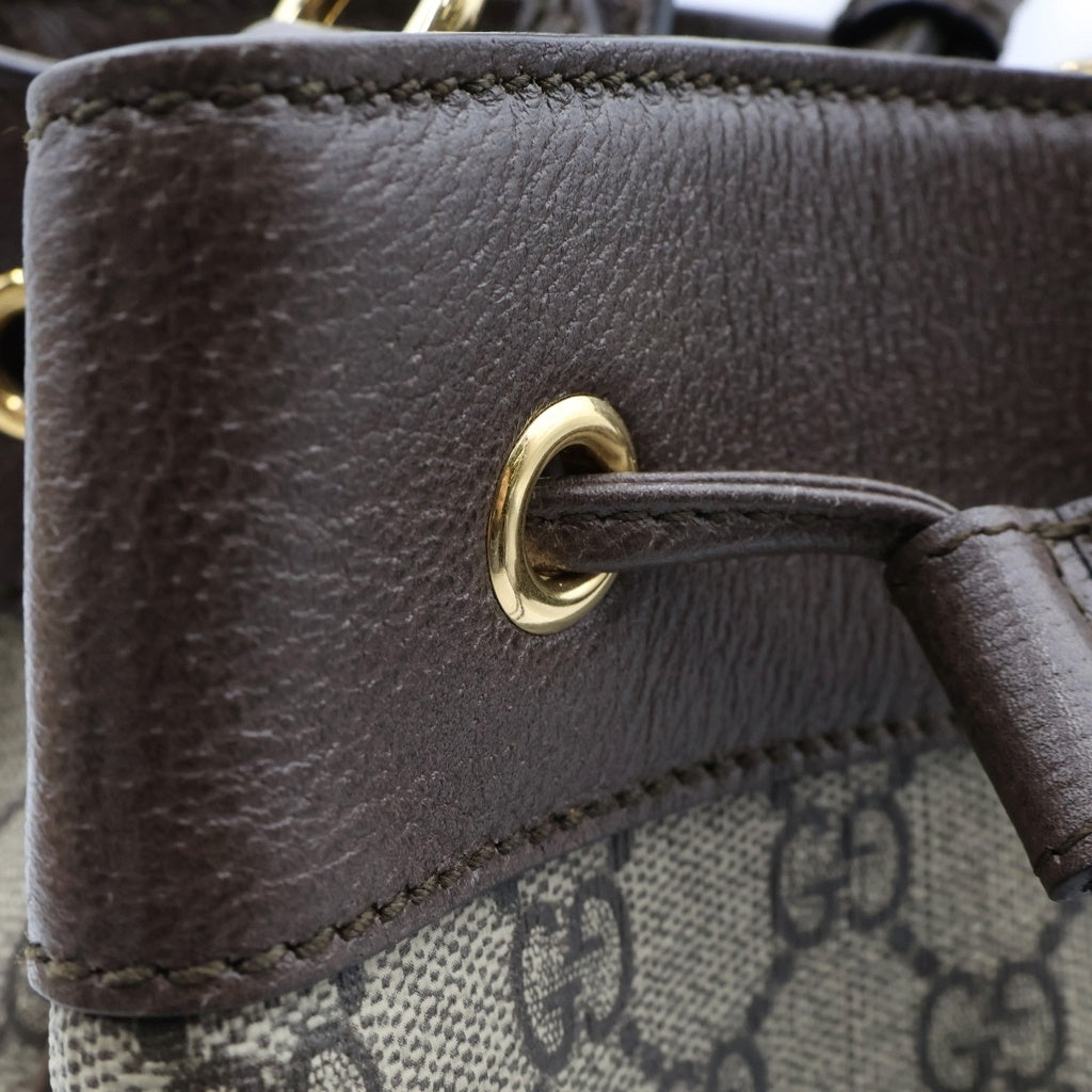 GUCCI(グッチ) オフディアGG GGスプリーム バケット ショルダーバッグ ブラウン PVC×レザー 550621 レディース
