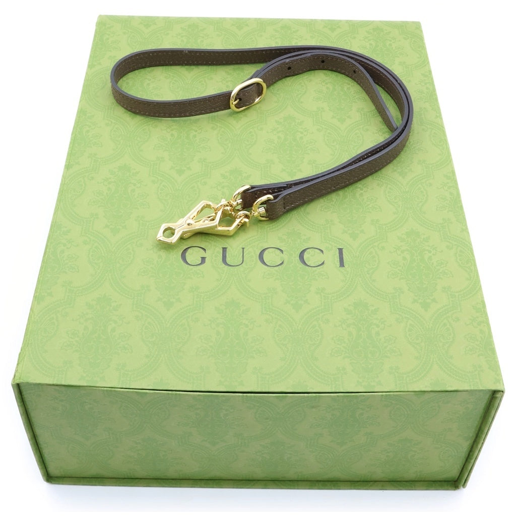 GUCCI(グッチ) オフディアGG GGスプリーム バケット ショルダーバッグ ブラウン PVC×レザー 550621 レディース