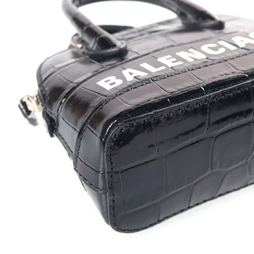 BALENCIAGA(バレンシアガ) ヴィル トップハンドル ミニショルダーバッグ 黒 レザー 639756 レディース