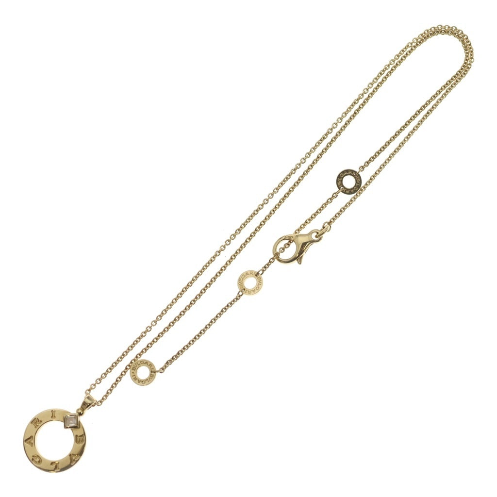 BVLGARI(ブルガリ) ブルガリブルガリ サークル 1P ダイヤネックレス K18YG 361078 レディース