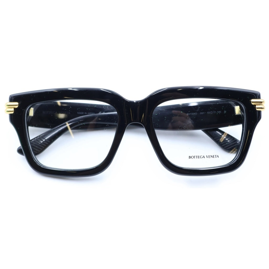 BOTTEGA VENETA(ボッテガヴェネタ) スクエアレンズ クリアフレーム アイウェア 眼鏡 ブラック #M BV1324O